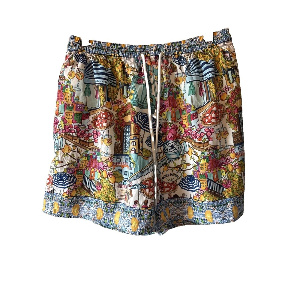 Antica Sartoria Giacomo Cinque City Printed Men's Activewear Swim Shorts Size XL